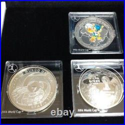 2014 World Cup Brazil Official Commemorative Coins Silver Set Real Euro Unused