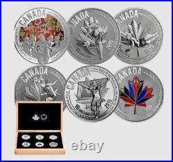 2015 $10 FIFA Women's World Cup Canada Pure. 999 Silver 6-Coin Set