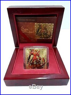 2015 2$ World Heritage St. Michael 1 Oz Gilded Silver Coin Coa