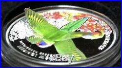 2015 COOK ISLANDS $5.925 SILVER 3D COIN World of Parrots Rainbow Lorikeet