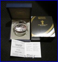 2015 France Rugby World Cup 10 Euro Dome Curved Silver Proof Coin with Box & COA