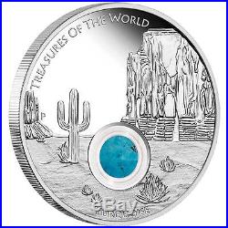 2015 Treasures of the World North America Turquoise 1 oz $1 Silver Coin NGC PF70