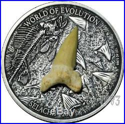 2016 1 Oz Silver SELACHII World of Evolution Coin 1000 Francs Burkina Faso