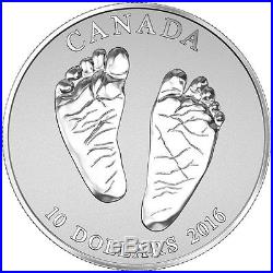 2016 $10 Welcome to the World Baby Feet. 9999 Fine Silver Coin
