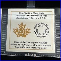 2016 $20 Fine Silver 1oz Canada Aircraft Of The First World War 3 Coin Set WithCas