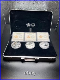 2016 Canada aircraft First World War WW1 3 coinfine silver. 999 with metal case