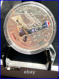 2016 Canada aircraft First World War WW1 3 coinfine silver. 999 with metal case