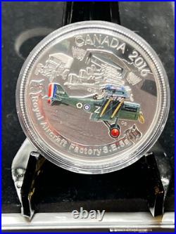 2016 Canada aircraft First World War WW1 3 coinfine silver. 999 with metal case