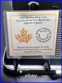 2016 Canada aircraft First World War WW1 3 coinfine silver. 999 with metal case