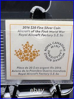 2016 Canada aircraft First World War WW1 3 coinfine silver. 999 with metal case