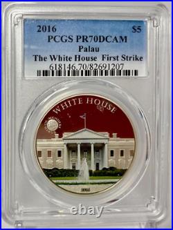 2016 PCGS PR70DCAM FS Palau World of Wonders The White House Silver Coin 2016 PCGS PR70DCAM FS Palau World of Wonders The White House Silver Coin