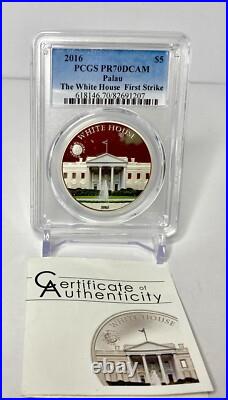 2016 PCGS PR70DCAM FS Palau World of Wonders The White House Silver Coin 2016 PCGS PR70DCAM FS Palau World of Wonders The White House Silver Coin