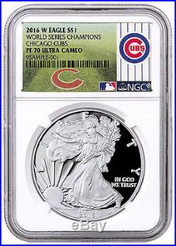 2016-W American Silver Eagle $1 CHICAGO CUBS WORLD CHAMPIONS NGC PF 70 UC PR70