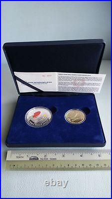 2016 WORLD TEAM TABLE TENNIS CHAMPIONSHIP Proof Silver Nordic Gold Coins 2 p Box