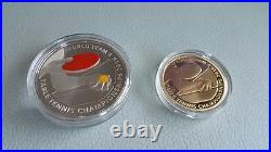 2016 WORLD TEAM TABLE TENNIS CHAMPIONSHIP Proof Silver Nordic Gold Coins 2 p Box