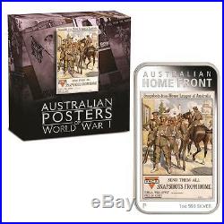 2017 $1 Australian Posters of World War I Home League 1oz Silver Proof Coin