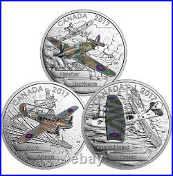 2017 $20 Aircraft of the Second World War 3-Coin Pure Silver Set