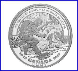 2017 $20 Second World War Battlefront The Battle of Dieppe Pure Silver coin