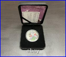 2017 $5 Silver Proof 3D Coin World of Parrots Pink & Grey Galah