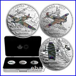2017 Canada 1 oz Pure Silver 3-Coin Set Aircraft of the Second World War