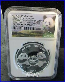 2017 China Panda 1 oz. Silver World's Fair Denver NGC PF 70 Ultra Cameo 071
