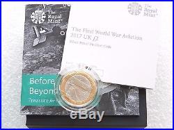 2017 First World War Aviation Piedfort £2 Two Pound Silver Proof Coin Box Coa