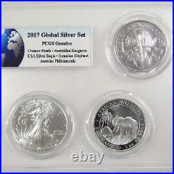 2017 Global Silver 5 Piece Set Unc/Proof PCGS Silver SKUCPC3595