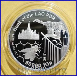 2017 Laos Silver Color Coin Altai Krai Bee Russia Mountain Unesco World Heritage