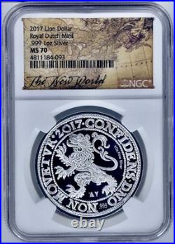 2017 Lion Dollar Royal Dutch Mint 1 Oz Silver Coin NGC MS 70 999 The New World 2017 Lion Dollar Royal Dutch Mint 1 Oz Silver Coin NGC MS 70 999 The New World