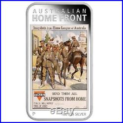 2017 POSTERS WW1 WORLD WAR Home League 1oz Silver Rectangle Proof Coin NGC PF70