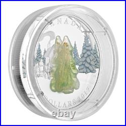 2017 Snow covered trees murano glass 1 oz pure silver coin