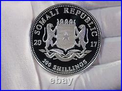 2017 Somali 200 Shillings 2 oz. 999 World Silver Coin