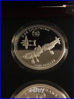 2017 TUVALU 75th The World War II Warbirds Silver Dollar Collection 8 Coins