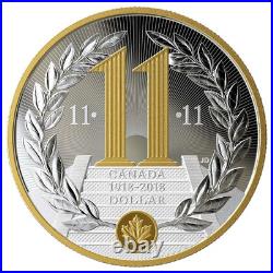 2018 $1 100th Ann. Of the Armistice of the First World War-Pure Silver Coin 2018 $1 100th Ann. Of the Armistice of the First World War-Pure Silver Coin