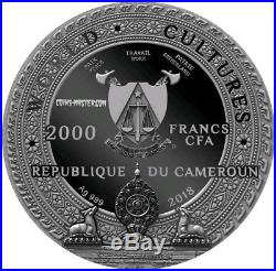 2018 2 Oz Silver Cameroon 2000 Francs KAPALA, World Cultures Coin