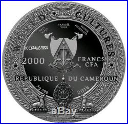 2018 Cameroon 2000 Francs World Cultures KAPALA 2 Oz Silver Coin