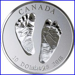 2018 Canada $10 Baby Gift Welcome to the World Pure Silver Coin Baby Feet