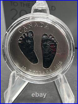 2018 Canada $10 Baby Gift Welcome to the World Pure Silver Coin Baby Feet