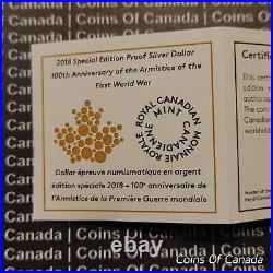 2018 Canada Silver Dollar Coin Armistice Of First World War WW1 #coinsofcanada