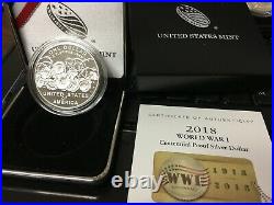 2018 P World War 1 Centennial Silver Dollar Direct From Mint With Ogp