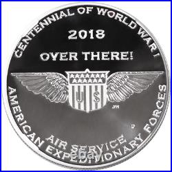 2018 Proof World War I Silver Dollar Air Service Medal 2pc Set Box OGP & COA