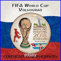 2018 Russia 3 Rubles FIFA World Cup Volgograd 1oz Pink Gold Silver Coin PRESALE