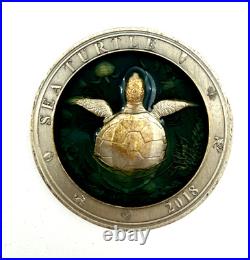 2018 Sea Turtle Underwater World 3 oz ultra high relief pure silver coin