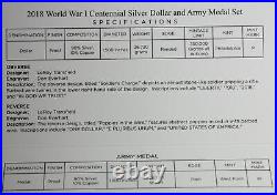 2018 World War I Army Silver Proof Medals (2 Total)
