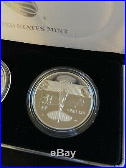 2018 World War I Centennial 2 oz. Silver and Air Service Medal Set U. S. Mint
