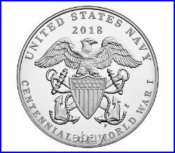 2018 World War I Centennial Silver Dollar And Navy Medal Set