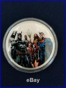 2018 World's Greatest Superheroes- $ 30 2 oz Silver Coin The Justice League