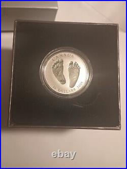 2019 1/2 Oz Fine Silver. 999 Welcome To The World Canada Tiny Feet's With Coa