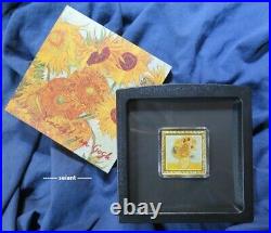 2019 $1 Niue Van Gogh Sunflowers Treasures of the World 1oz Silver Proof coin