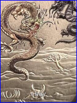 2019 2oz SILVER COLORIZED COIN. MYTHICAL DRAGONS OF THE WORLD-THE 4 DRAGONS